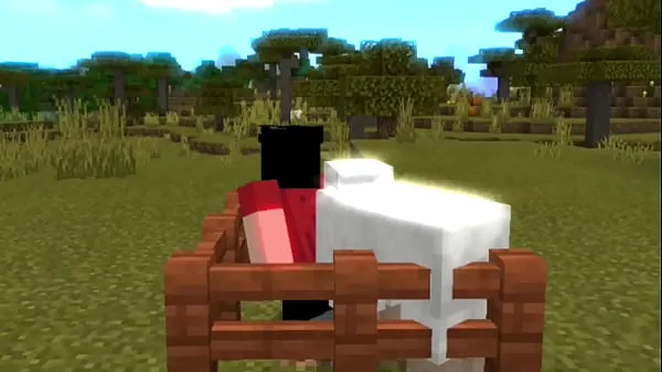 Películas calientes Steve siendo atrapado por Sheep con el sonido de MC GORILLA en Minecraft cálidas