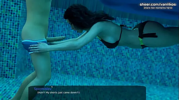 Hot underwater blowjob deepthroat from a gorgeous black-haired milf with a big ass and nice tits l My sexiest gameplay moments l Milfy City l Part Film hangat yang hangat