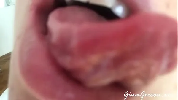 Gorące Tongue saliva throat fetishciepłe filmy