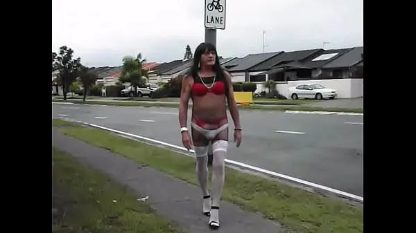 Hot Slut sissybecky goes for a walk down the road warm Movies