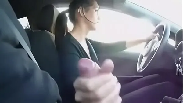 Nóng Girl driving a cock while driving in a car Phim ấm áp