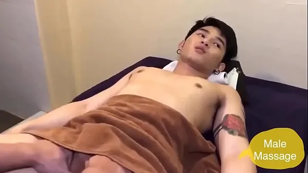 cute Asian boy ball massage Film hangat yang hangat