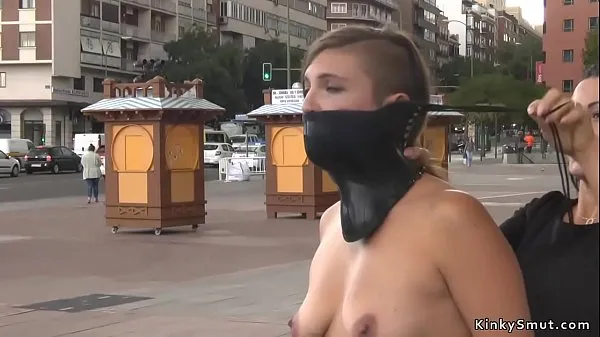 Naked babe in latex stockings in public Filem hangat panas