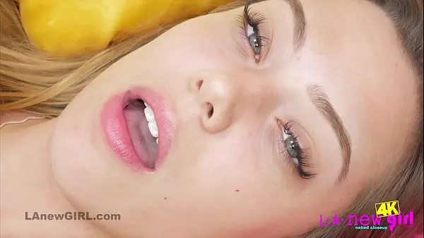 Hot Alluring girl with green eyes closely shows best body in 4K warm Movies