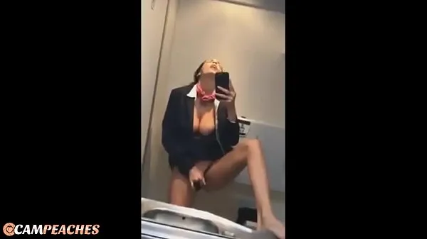 Quente Campeaches - * NÃO DEIXE DE VER * Hot Stewardess Ao vivo em um voo público se masturbando nua Filmes quentes