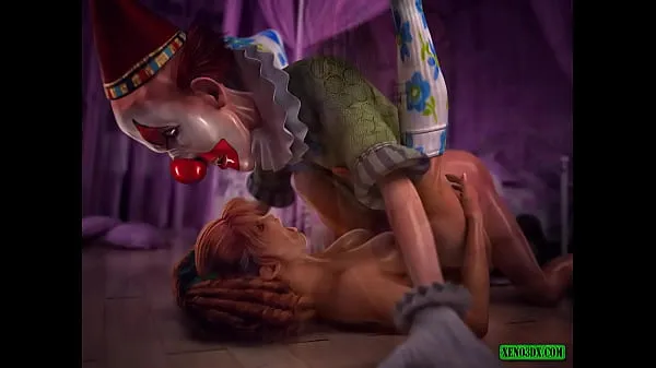 A Taste of Clown Cum. 3D Horror Porn Filem hangat panas