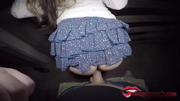Horny big tits fucking in public on the bridge with hot creampie / Miriam Prado Films chauds