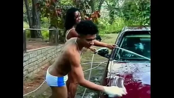 Hot Car washing turned for juicy Brazilian floozie Sandra into nasty double-barreled threesome outdoor action warm Movies