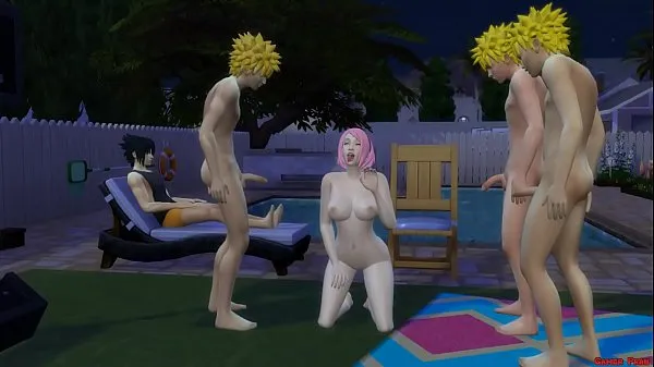 Hotte Sakura Fucked by the clones of Naruto Gangbang in front of Husband s. Cuckold varme filmer
