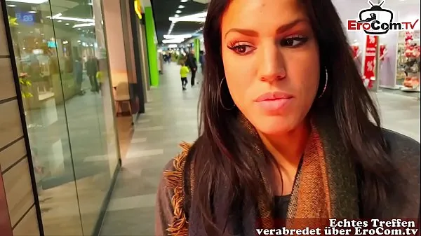 German amateur latina teen public pick up in shoppingcenter and POV fuck with huge cum loads Filem hangat panas