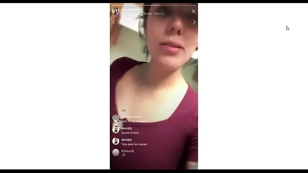 Hot Slut Shows Her Boobs Live On Instagram warm Movies
