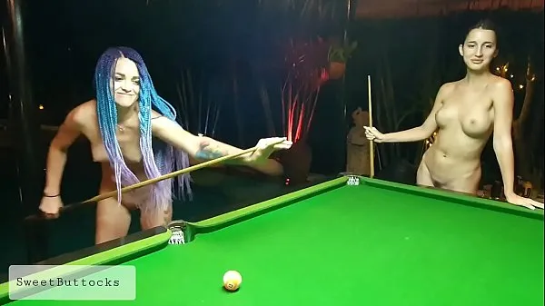 Hot Two naked shameless sluts play billiards warm Movies