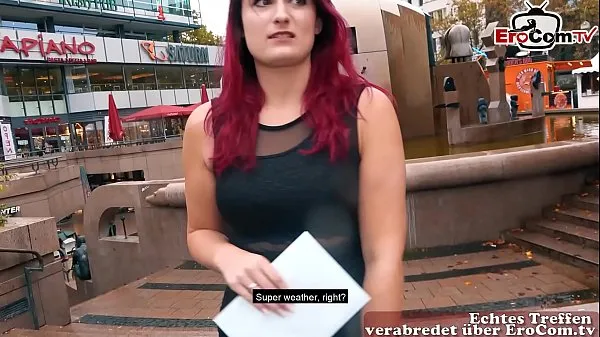 Vroči German Redhead student teen sexdate casting in Berlin public pick up EroCom Date Story topli filmi