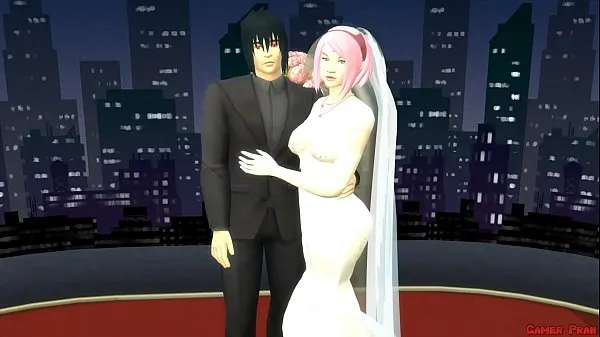 Sakura's Wedding Part 1 Anime Hentai Netorare Newlyweds take Pictures with Eyes Covered a. Wife Silly Husband Filem hangat panas