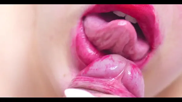 گرم Slobbery and Juicy Blowjob with Red Lips POV گرم فلمیں