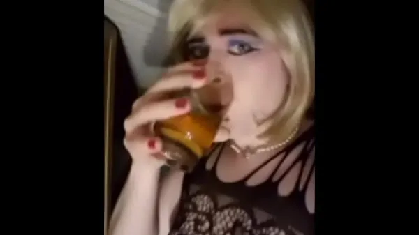 Hete Sissy Luce drinks her own piss for her new Mistress Miss SSP dumb sissy loser permanently exposed whore warme films