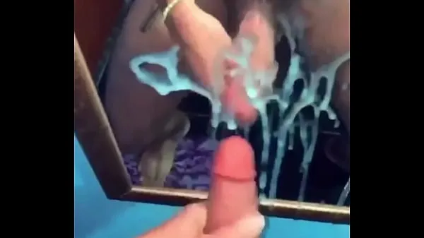 Hot Boy cumming a lot in the mirror with his huge cock warm Movies