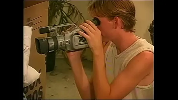 Hot Blonde dude asked his neighbour to help him to put up a wall shelf after moving to new flat but they found camera recorder and decided to shoot amoteur bisexual movie warm Movies