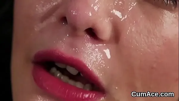 Menő Slutty hottie gets cum shot on her face swallowing all the load meleg filmek