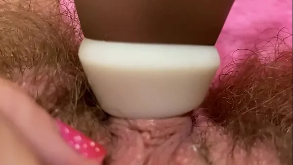 گرم Huge pulsating clitoris orgasm in extreme close up with squirting hairy pussy grool play گرم فلمیں