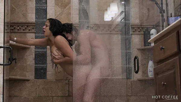 गर्म He tought he would get a regular shower but I fucked him and made him cum inside of me गर्म फिल्में