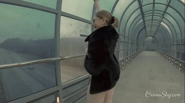Hot Slut in an overpass. Winter and summer. Butt plug and blowjob warm Movies