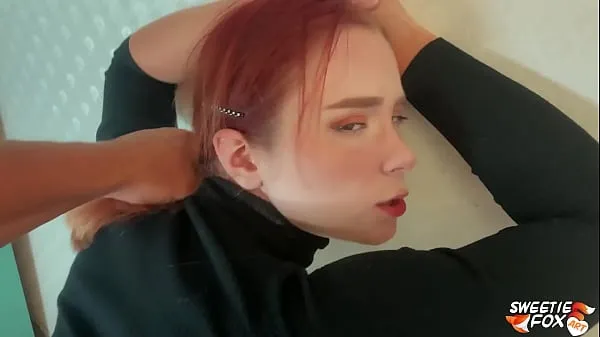 Nóng Man Facefuck, Rough Pussy Fuck of Obedient Redhead and Cum on Tits Phim ấm áp