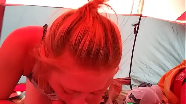 Hot Tent blowjob with Chad & Heather warm Movies