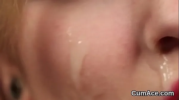 Hotte Wacky doll gets sperm shot on her face swallowing all the jizm varme filmer