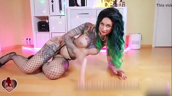 گرم Tattoed Girl Ass Fuck Dildo and Anal Creampie in Sexy Stockings گرم فلمیں