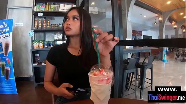 Real amateur Thai GF Ting needs a quickie fuck after her cappuccino Filem hangat panas