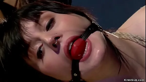 Hot Big boobs brunette lesbian dominatrix Isis Love hard canes brunette slut Katharine Cane in extreme suspension then spanks and anal fucks her with strap on dildo in pile driver position warm Movies