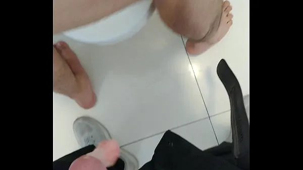Vroči Owner] fucked in the company toilet but got a condom stuck in the bot's ass hole topli filmi