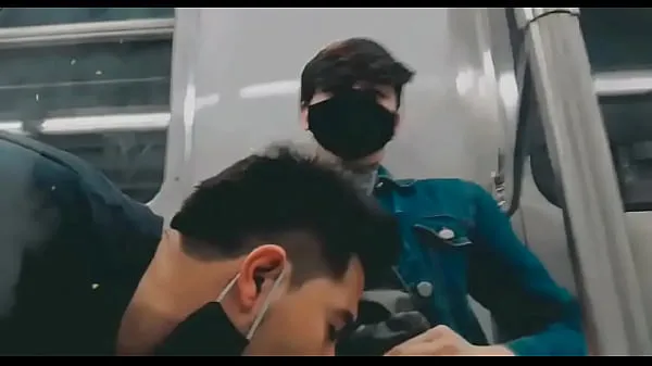 Shy boy agrees to film with me while I jerk him off and suck him in the subway Filem hangat panas