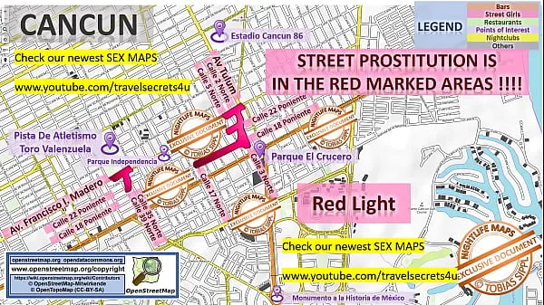 热Street Map of Cancun, Mexico with Indication where to find Streetworkers, Freelancers and Brothels. Also we show you the Bar, Nightlife and Red Light District in the City, Blowjob温暖的电影