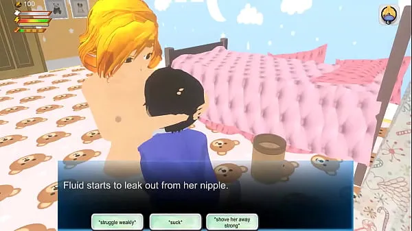 Menő Babysitter tricks you with licking her breasts in this femdom game meleg filmek