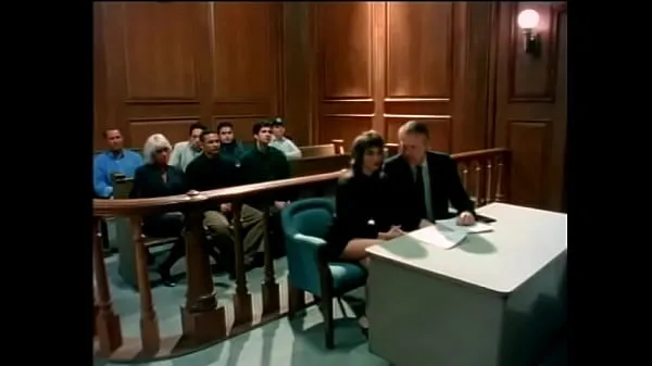 گرم Blonde public prosecutor and young brunette accused are doing each other in full view of judge in his room گرم فلمیں