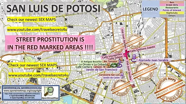 Hot Street Prostitution Map of San Luis de Potosi, Mexico with Indication where to find Streetworkers, Freelancers and Brothels. Also we show you the Bar, Nightlife and Red Light District in the City warm Movies