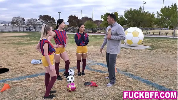 Hot Soccer teens thank their much older coach as a team by sucking and fucking him warm Movies