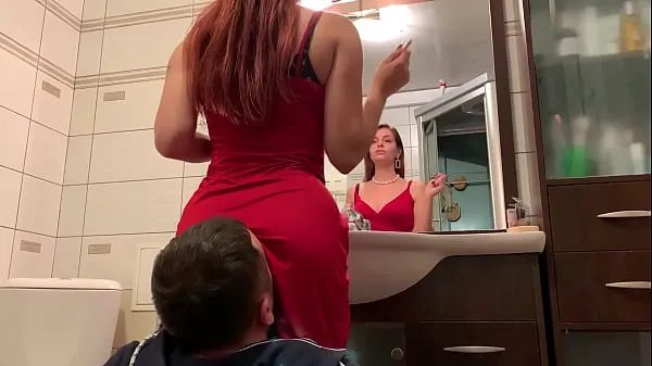 Menő Mistress Sofi in Red Dress Use Chair Slave - Ignore Facesitting Femdom (Preview meleg filmek