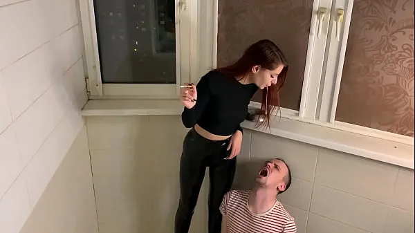Menő Mistress Sofi In Latex Pants Uses Her Human Ashtray While Smoking (Preview meleg filmek