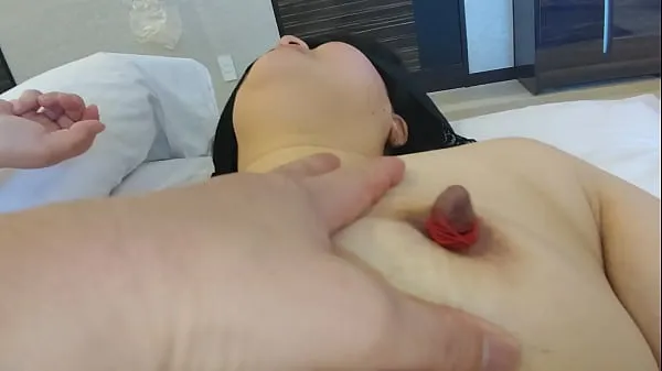 Hotte After sucking the nipple of her beloved wife Yukie, wrap it with a string to prevent it from returning varme film