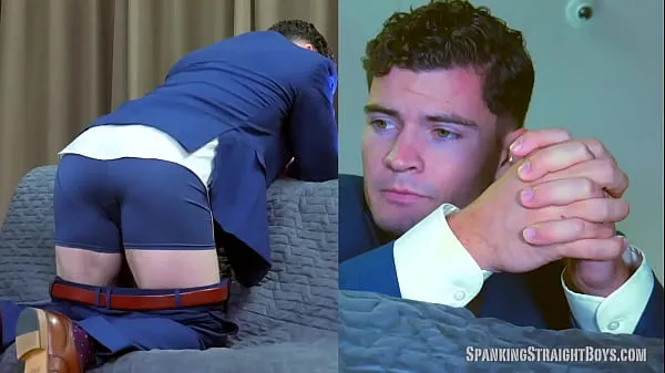 Menő Straight Muscle Boy Wes Smith Spanked in a Suit and Tie meleg filmek