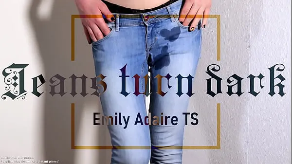 Teaser: trans girl pees in her jeans - watersports wetting Emily Adaire TS fetish girl next door clothing european white Filem hangat panas