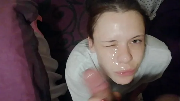 Menő Naughty brunette gets a cum facial after being face fucked meleg filmek
