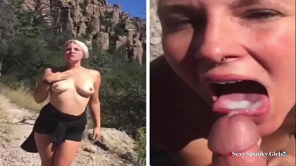 Elle boit du sperme au lieu de l'eau lors d'une randonnée dans le désert Films chauds