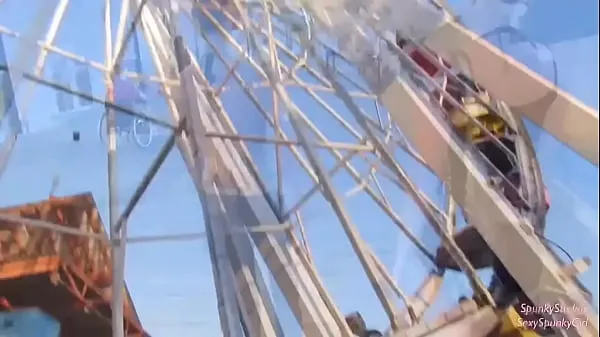 Hot Ferris Wheel Blowjob Surprise! / My Girl & Her 18yo Teen Friend Give Me a Super Risky Double Blowjob in Public warm Movies