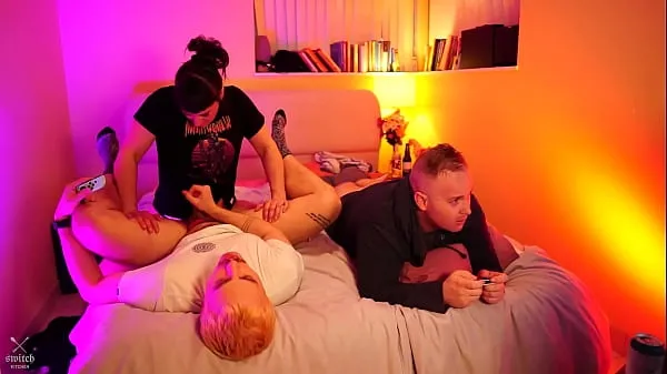 Hot Two Guys are Gaming and Get Fucked by Dominatrix warm Movies