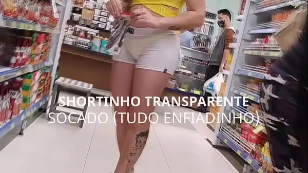 Vroči Whore wife at the market with short shorts splitting her pussy, filmed by cuckold husband topli filmi