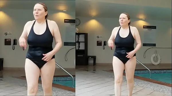 Hete Sexy Grandma is Sexy at 66 in a black swimsuit warme films
